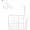 image:imageSpectrum Hanging Baskets for Organizing Large Satin Nickel  Grid Over the Cabinet Wire Basket for Kitchen or Bathroom  Door Hanging Storage Organizer for Cleaning Supplies Washcloths amp TowelsWhite