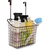 image:imageSpectrum Hanging Baskets for Organizing Large Satin Nickel  Grid Over the Cabinet Wire Basket for Kitchen or Bathroom  Door Hanging Storage Organizer for Cleaning Supplies Washcloths amp TowelsBronze