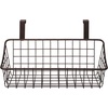 image:imageSpectrum Hanging Baskets for Organizing Large Satin Nickel  Grid Over the Cabinet Wire Basket for Kitchen or Bathroom  Door Hanging Storage Organizer for Cleaning Supplies Washcloths amp TowelsBronze