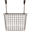 image:imageSpectrum Hanging Baskets for Organizing Large Satin Nickel  Grid Over the Cabinet Wire Basket for Kitchen or Bathroom  Door Hanging Storage Organizer for Cleaning Supplies Washcloths amp TowelsBronze
