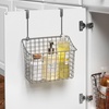 image:imageSpectrum Hanging Baskets for Organizing Large Satin Nickel  Grid Over the Cabinet Wire Basket for Kitchen or Bathroom  Door Hanging Storage Organizer for Cleaning Supplies Washcloths amp TowelsSatin Nickel