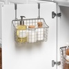 image:imageSpectrum Hanging Baskets for Organizing Large Satin Nickel  Grid Over the Cabinet Wire Basket for Kitchen or Bathroom  Door Hanging Storage Organizer for Cleaning Supplies Washcloths amp TowelsSatin Nickel Powder Coat