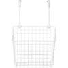 image:imageSpectrum Hanging Baskets for Organizing Large Satin Nickel  Grid Over the Cabinet Wire Basket for Kitchen or Bathroom  Door Hanging Storage Organizer for Cleaning Supplies Washcloths amp TowelsWhite