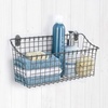 image:imageSpectrum Large Wall Mounted Wire Basket Industrial Gray Kitchen Wall Mount Organizer Storage Basket Wire Basket for Kitchen Bathroom Pantry Organization Wall Hanging Wire Caddy for Modern HomesIndustrial Gray