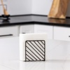 image:imageSpectrum Leaf Vertical Napkin Holder for Table amp Kitchen Countertop Organization Metal Napkin Dispenser with Weighted Base Keeps Paper Napkin Holders Standing for Dining Room Dcor BlackBlack