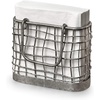 image:imageSpectrum Leaf Vertical Napkin Holder for Table amp Kitchen Countertop Organization Metal Napkin Dispenser with Weighted Base Keeps Paper Napkin Holders Standing for Dining Room Dcor BlackZinc