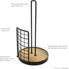 image:imageSpectrum Madison Farmhouse Paper Towel Holder Chicken Wire Towel Stand for Kitchen Countertop Storage with Wood Accent Rustic Decorative Roll Holder for Bathroom or Craft Room Fits Most Sizes Black