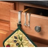 image:imageSpectrum Over Cabinet Door Hook 2 Pack Kitchen Cabinet Organizer for Towel Holder Storage Over the Cabinet Hooks for Hand Towels and Dish Cloths Brushed NickelBrushed Nickel