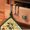 image:imageSpectrum Over Cabinet Door Hook 2 Pack Kitchen Cabinet Organizer for Towel Holder Storage Over the Cabinet Hooks for Hand Towels and Dish Cloths Brushed NickelBronze