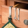 image:imageSpectrum Over Cabinet Door Hook 2 Pack Kitchen Cabinet Organizer for Towel Holder Storage Over the Cabinet Hooks for Hand Towels and Dish Cloths Brushed NickelBrushed Nickel