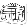 image:imageSpectrum Scroll Key and Mail Holder for Wall with Five Steel Hooks for Coats Leashes Purses Wall Mounted Entryway Organizer Letter Rack Decorative Metal Storage for Home Office Organization Black1075 L x 2 W x 8 H Pack of 6