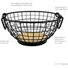image:imageSpectrum Small Fruit Basket for Kitchen Counter Madison Rustic Fruit Bowl with Wood Base and Black Wire Portable Countertop Organizer with Handles for Fresh Produce DisplayFuit Bowl