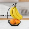 image:imageSpectrum Small Fruit Basket for Kitchen Counter Madison Rustic Fruit Bowl with Wood Base and Black Wire Portable Countertop Organizer with Handles for Fresh Produce DisplayBanana Holder