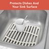 image:imageSpectrum Small Sink Mat Protector for Kitchen Sink with Raised Feet for Quick Drying and Water Flow Soft Rubber Non Slip Surface Protects Dishes Glassware for Stainless Steel Sinks ButtercreamButtercream