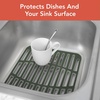 image:imageSpectrum Small Sink Mat Protector for Kitchen Sink with Raised Feet for Quick Drying and Water Flow Soft Rubber Non Slip Surface Protects Dishes Glassware for Stainless Steel Sinks ButtercreamThyme