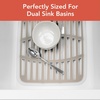 image:imageSpectrum Small Sink Mat Protector for Kitchen Sink with Raised Feet for Quick Drying and Water Flow Soft Rubber Non Slip Surface Protects Dishes Glassware for Stainless Steel Sinks ButtercreamWarm GrayClear