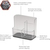 image:imageSpectrum Sponge and Brush Holder for Kitchen Sink Storage Hexa QuickDry Organizer with 3 Compartments Removable Base Sink Caddy for Dish Brushes amp Sponges Compact Design Clear amp GrayClear  Gray
