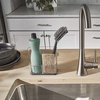 image:imageSpectrum Sponge and Brush Holder for Kitchen Sink Storage Hexa QuickDry Organizer with 3 Compartments Removable Base Sink Caddy for Dish Brushes amp Sponges Compact Design Clear amp GrayClear  Gray