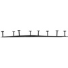 image:imageSpectrum Sweep Decorative Metal Coat Rack 8 Hook Wall Mounted Hook Rail for Hanging Coats Hats Bags and More Easy Install Heavy Duty Steel Organizer for Entryway Bathroom Bedroom Decor Satin NickelBlack