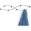 image:imageSpectrum Sweep Decorative Metal Coat Rack 8 Hook Wall Mounted Hook Rail for Hanging Coats Hats Bags and More Easy Install Heavy Duty Steel Organizer for Entryway Bathroom Bedroom Decor Satin NickelChrome
