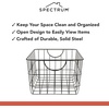 image:imageSpectrum Utility Steel Wire Storage Basket for Kitchen Pantry Organization amp Closet Shelves with Easy Grip Handles Durable Metal Basket Organizer with Open Design for Easy Viewing Industrial GrayBlack