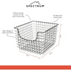 image:imageSpectrum Wire Scoop Basket Storage Bin Industrial Gray Medium Metal Wire Basket Organizer for Kitchen Pantry Wire Storage Bins Heavy Duty Rectangle Wire Storage for Kitchen OrganizationMedium Pack of 6