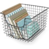 image:imageSpectrum Wire Scoop Basket Storage Bin Industrial Gray Medium Metal Wire Basket Organizer for Kitchen Pantry Wire Storage Bins Heavy Duty Rectangle Wire Storage for Kitchen OrganizationMedium 2 Pack