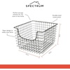 image:imageSpectrum Wire Scoop Basket Storage Bin Industrial Gray Medium Metal Wire Basket Organizer for Kitchen Pantry Wire Storage Bins Heavy Duty Rectangle Wire Storage for Kitchen OrganizationMedium