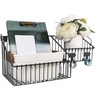 image:imageSpectrum Finley Wall Mount Double Storage Bin with Hook Station for Entryway Storage and Organization