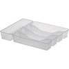 image:imageSpectrum HEXA 5Divider Expandable Silverware Tray Stone Gray  InDrawer Organizer for Kitchen Accessories Cutlery Knives amp More  EasytoClean Home amp Apartment EssentialClear Frost