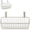 image:imageSpectrum Hanging Baskets for Organizing Large Satin Nickel  Grid Over the Cabinet Wire Basket for Kitchen or Bathroom  Door Hanging Storage Organizer for Cleaning Supplies Washcloths amp TowelsSatin Nickel