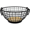 image:imageSpectrum Small Fruit Basket for Kitchen Counter Madison Rustic Fruit Bowl with Wood Base and Black Wire Portable Countertop Organizer with Handles for Fresh Produce DisplayFuit Bowl