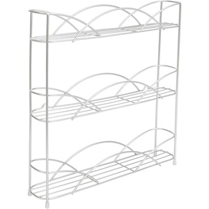image:imageSpectrum 3 Tier Hanging Spice Rack for Wall Black Steel Kitchen Spice Organizer Wall Mounted Metal Three Tier Metal Spice Organizer Rack for Kitchen Cabinet Pantry OrganizationSilver