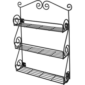 image:imageSpectrum 3 Tier Hanging Spice Rack for Wall Black Steel Kitchen Spice Organizer Wall Mounted Metal Three Tier Metal Spice Organizer Rack for Kitchen Cabinet Pantry OrganizationBlack
