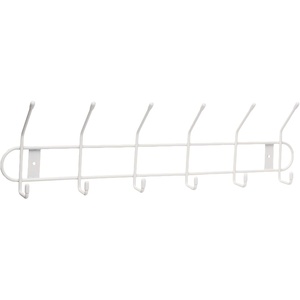 image:imageSpectrum 6 Hook Coat Rack Wall Mount for Entryway Closet Bathroom Garage Sturdy Steel Wire Wall Mounted Coat Hooks for Hanging Hats Purses Towels Bags Backpacks WhiteWhite