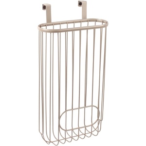 image:imageSpectrum Ashley Over The Cabinet Plastic Bag Holder Satin Nickel Powder Coat  Grocery amp Recycling Bag Dispenser for Kitchen Bathroom Under Sink Home amp Apartment Organization