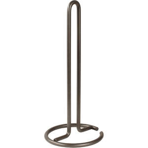 image:imageSpectrum Chrome Paper Towel Holder Countertop Kitchen Organizer Easy Tear Modern Freestanding Kitchen Hand Towel Roll Stands Vertical for Standard and Large Paper Towel Rolls with Durable Steel BaseIndustrial Gray