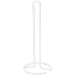 image:imageSpectrum Chrome Paper Towel Holder Countertop Kitchen Organizer Easy Tear Modern Freestanding Kitchen Hand Towel Roll Stands Vertical for Standard and Large Paper Towel Rolls with Durable Steel BaseMatte White