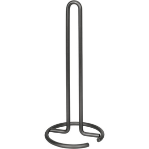 image:imageSpectrum Chrome Paper Towel Holder Countertop Kitchen Organizer Easy Tear Modern Freestanding Kitchen Hand Towel Roll Stands Vertical for Standard and Large Paper Towel Rolls with Durable Steel BaseSatin Graphite