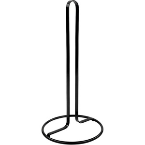 image:imageSpectrum Contempo Farmhouse Paper Towel Holder with Easy Tear Arm for Kitchen Counter Tabletop Bathroom Sturdy Metal Rustic Paper Towel Stand with Weighted Base for Standard amp Jumbo Rolls BlacKMinimalistic Modern
