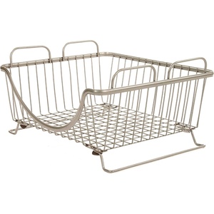 image:imageSpectrum Diversified 20077 Ashley Stackable Basket Tray Satin Nickel1 Count Pack of 1