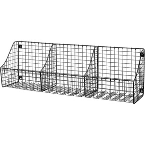 image:imageSpectrum Diversified 89076 Wall Mount Triple Storage Basket Industrial Gray