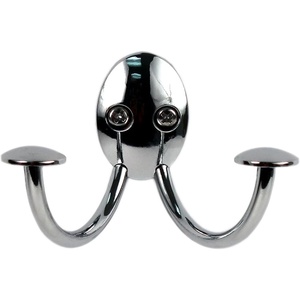 image:imageSpectrum Double Prong Hooks for Hanging Coats Towels Robes Clothes Backpacks Purses Bags Closet Bathroom Entryway Easy Mount Metal Double Screw In Decorative Wall Hook for Hanging BronzeChrome