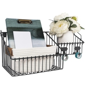 image:imageSpectrum Finley Wall Mount Double Storage Bin with Hook Station for Entryway Storage and Organization