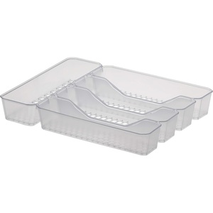 image:imageSpectrum HEXA 5Divider Expandable Silverware Tray Stone Gray  InDrawer Organizer for Kitchen Accessories Cutlery Knives amp More  EasytoClean Home amp Apartment EssentialClear Frost