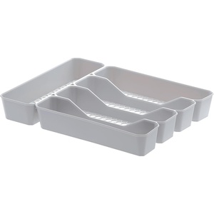 image:imageSpectrum HEXA 5Divider Expandable Silverware Tray Stone Gray  InDrawer Organizer for Kitchen Accessories Cutlery Knives amp More  EasytoClean Home amp Apartment EssentialStone Gray