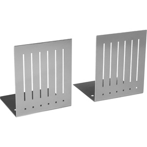 image:imageSpectrum Heavy Bookends for Book Shelves Cookbooks Vinyl Records No Skid Heavy Duty Metal Decorative Book Stopper Sturdy Steel Holder for Home Office Large Bookends for Heavy Books Pewter Gray