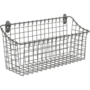 image:imageSpectrum Large Wall Mounted Wire Basket Industrial Gray Kitchen Wall Mount Organizer Storage Basket Wire Basket for Kitchen Bathroom Pantry Organization Wall Hanging Wire Caddy for Modern HomesIndustrial Gray
