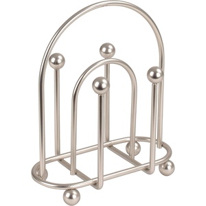 image:imageSpectrum Leaf Vertical Napkin Holder for Table amp Kitchen Countertop Organization Metal Napkin Dispenser with Weighted Base Keeps Paper Napkin Holders Standing for Dining Room Dcor BlackSatin Nickel