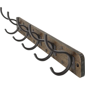 image:imageSpectrum Richmond 5 Hook Coat Rack Wall Mount for Entryway Storage and Hat Rack Organization Wall Mounted Coat Hooks for Towel Rack Purse Rack and Key Rack Coffee and Industrial Gray